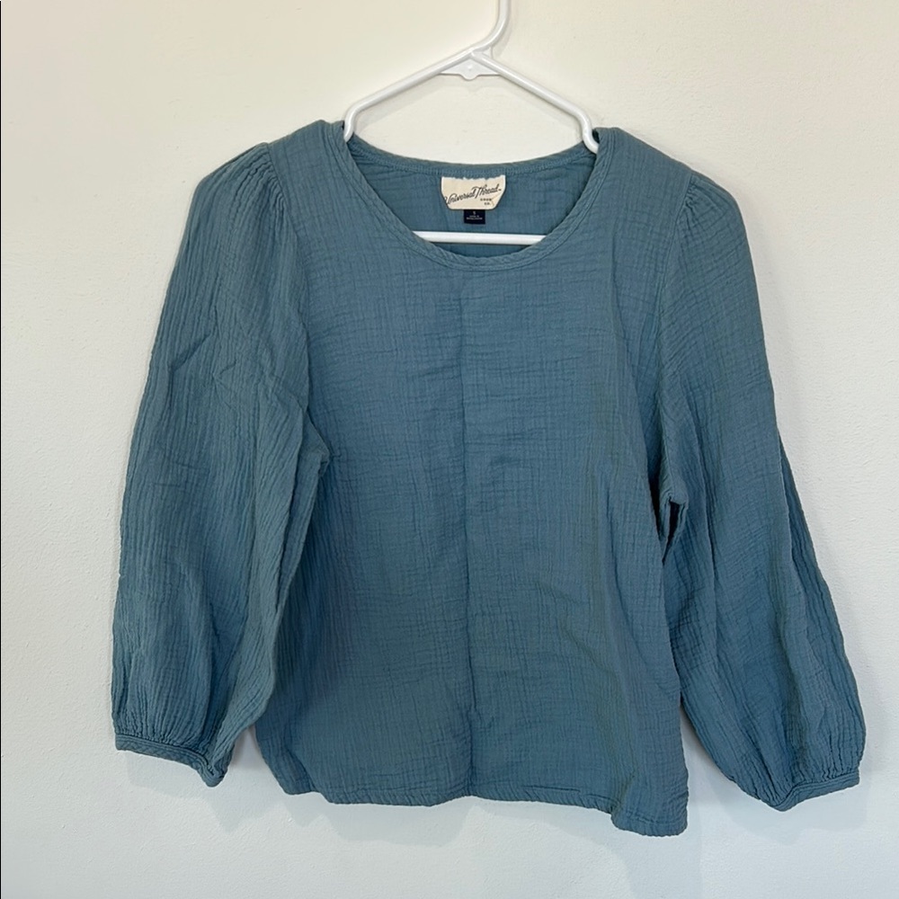 Blue Long Sleeve Blouse